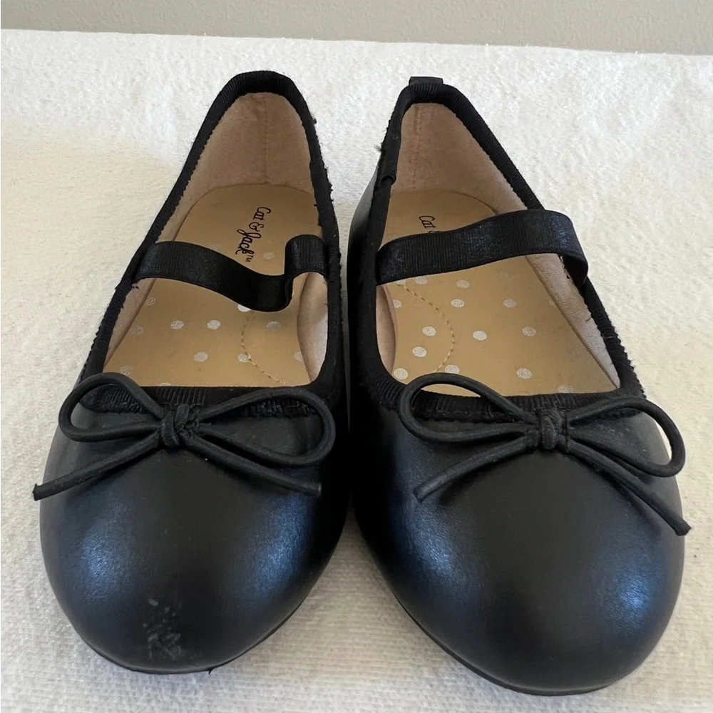Cat & Jack Black Kids Dress Shoes with Bow
